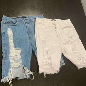 Denim biker shorts bundle